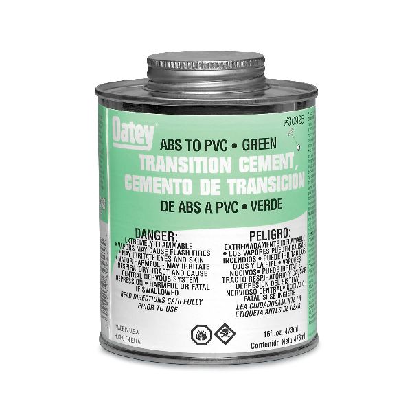 ABS/PVC TRANSITION GREEN CEMENT, 16OZ