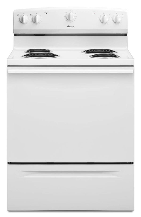 4.8 CU FT WHIRLPOOL AMANA ELECTRIC RANGE - WHITE