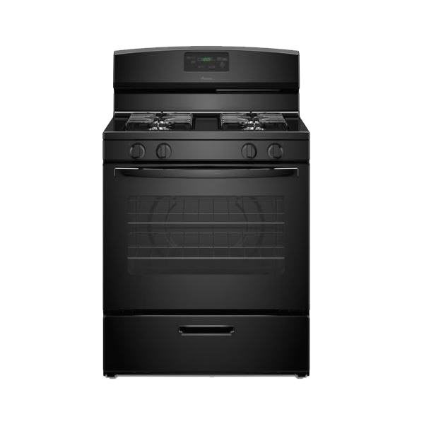 5.1 CU FT WHIRLPOOL AMANA GAS RANGE WITH ELECTRONIC CONTROLS - BLACK