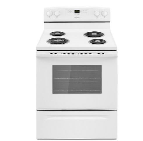 4.8 CU FT WHIRLPOOL AMANA ELECTRIC RANGE WITH WINDOW - WHITE