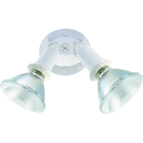 2 LIGHT FLOODLIGHT HOLDER - WHITE