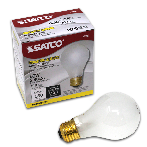 60 WATT A19 INCADESCENT BULB 2 PK