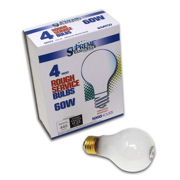 60W A19 INCADESCENT BULB, 4/PACK