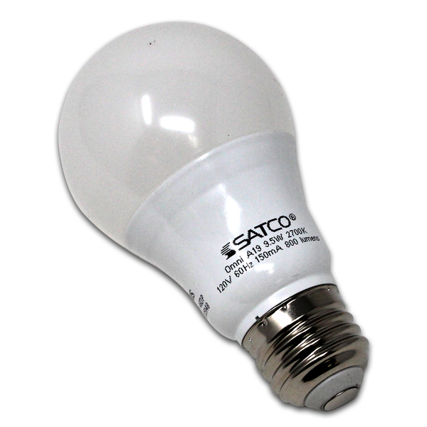 9.5W A19 2700K LED BULB, 60W EQUIVALENT