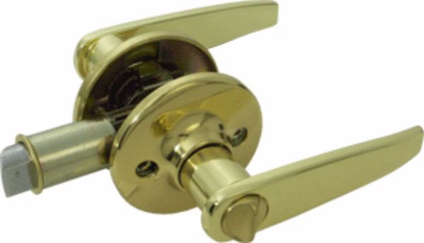 PRIVACY LEVER LOCK - POLISHED BRASS