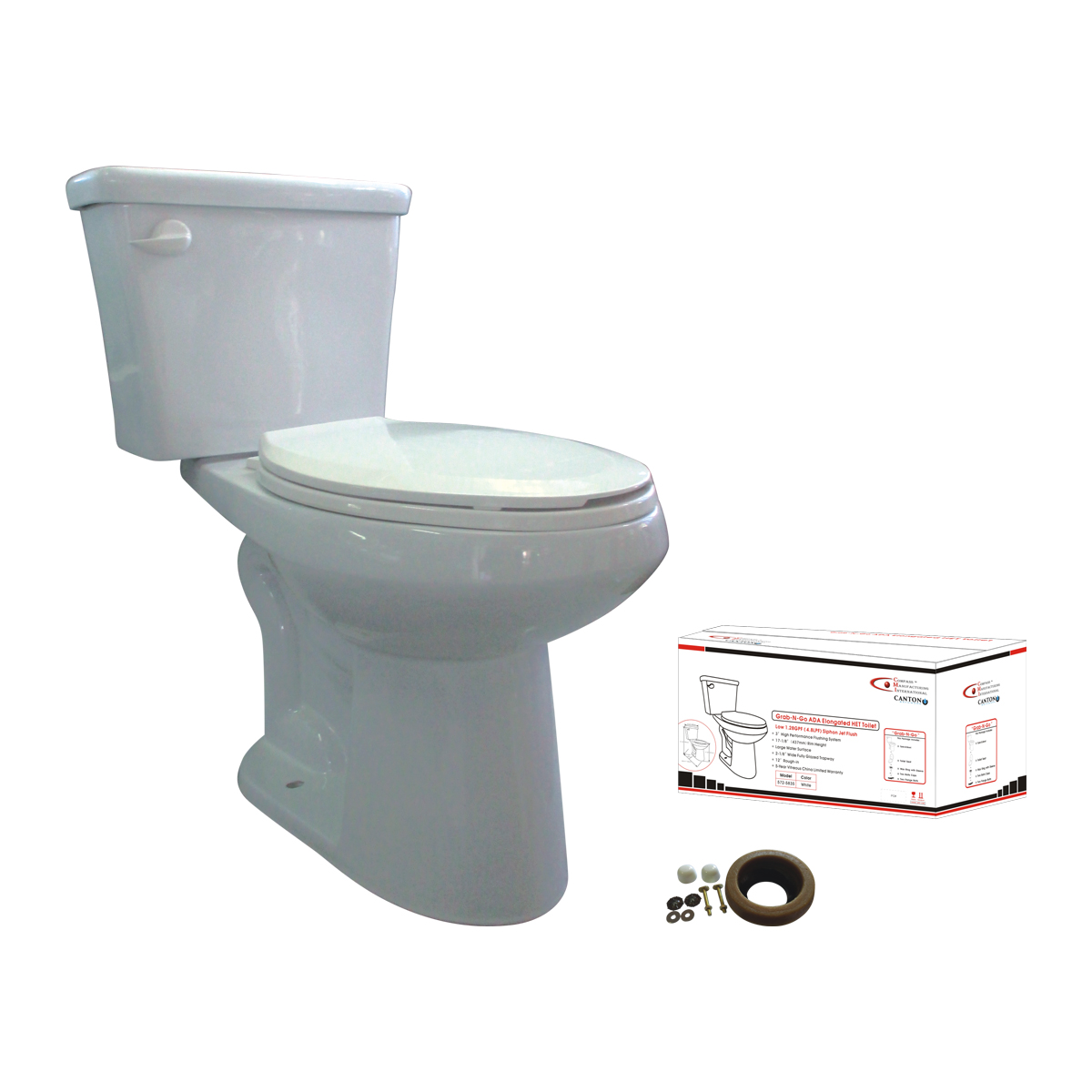 GRAB-N-GO ADA HEIGHT ELONGATED TOILET