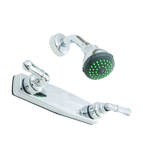 8IN PLASTIC SHOWER W/KIT-CHROME