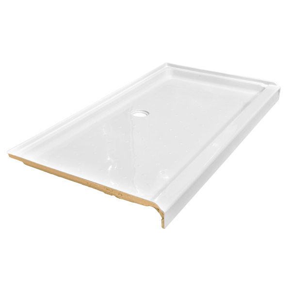 54x27 ACRYLIC SHOWER PAN CENTER DRAIN - WHITE