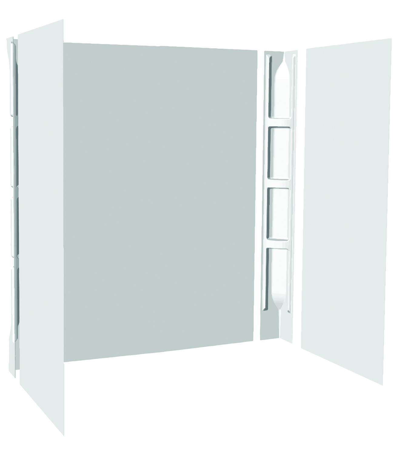 60x54x58 ACRYLIC WALL SURROUND GLUE UP - WHITE