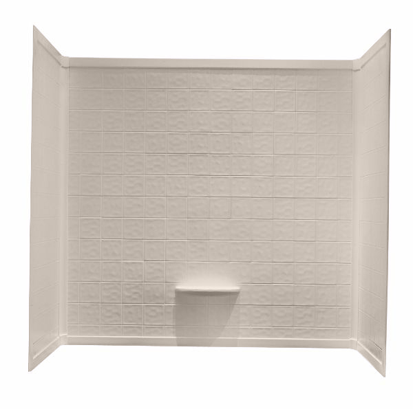 40x60 1-PIECE PLASTIC GARDEN TUB SURROUND - ALMOND