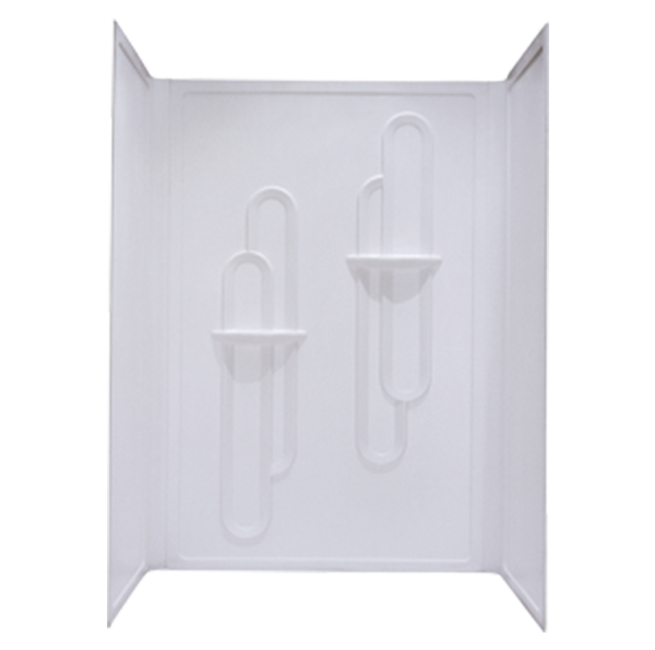 54x28 3-PIECE PLASTIC SHOWER PAN SURROUND - WHITE