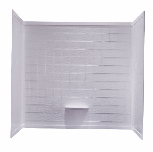 27x54 3 PIECE TILED SURROUND KIT-ALMOND *SHOWN IN WHITE