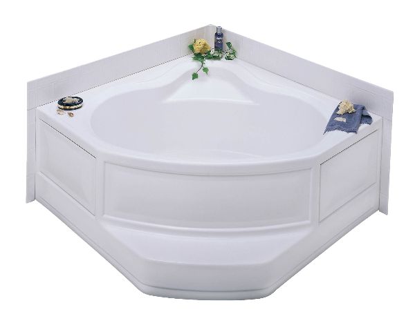 54x54 PLASTIC CORNER TUB SURROUND - WHITE