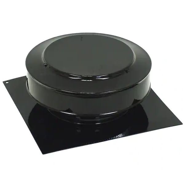 ROUND BACK ROOF VENT - BLACK FINISH *STAINLESS FINISH SHOWN