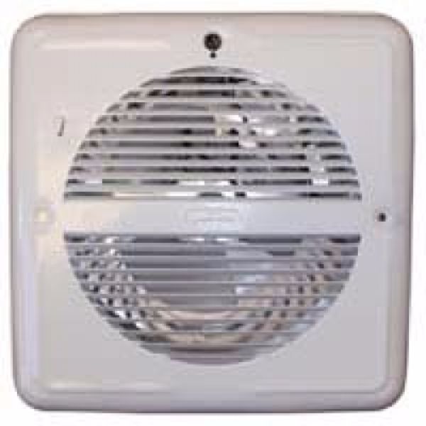 SIDEWALL FAN WITH WHITE GRILLE - MILL FINISH